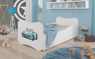 Кровать ADRK Furniture Gonzalo Police Car, 140x70 см, белый цвет цена и информация | Детские кровати | kaup24.ee