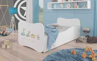 Voodi ADRK Furniture Gonzalo Dinosaurs, 140x70 cm, valge цена и информация | Детские кровати | kaup24.ee