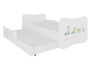 Voodi ADRK Furniture Gonzalo Dinosaurs, 140x70 cm, valge цена и информация | Детские кровати | kaup24.ee