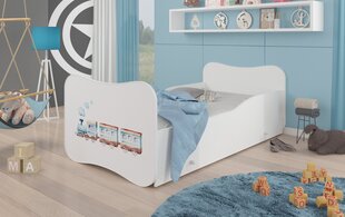 Voodi ADRK Furniture Gonzalo Railway, 140x70 cm, valge цена и информация | Детские кровати | kaup24.ee