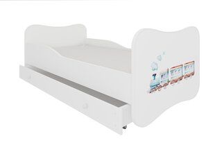 Voodi ADRK Furniture Gonzalo Railway, 140x70 cm, valge цена и информация | Детские кровати | kaup24.ee