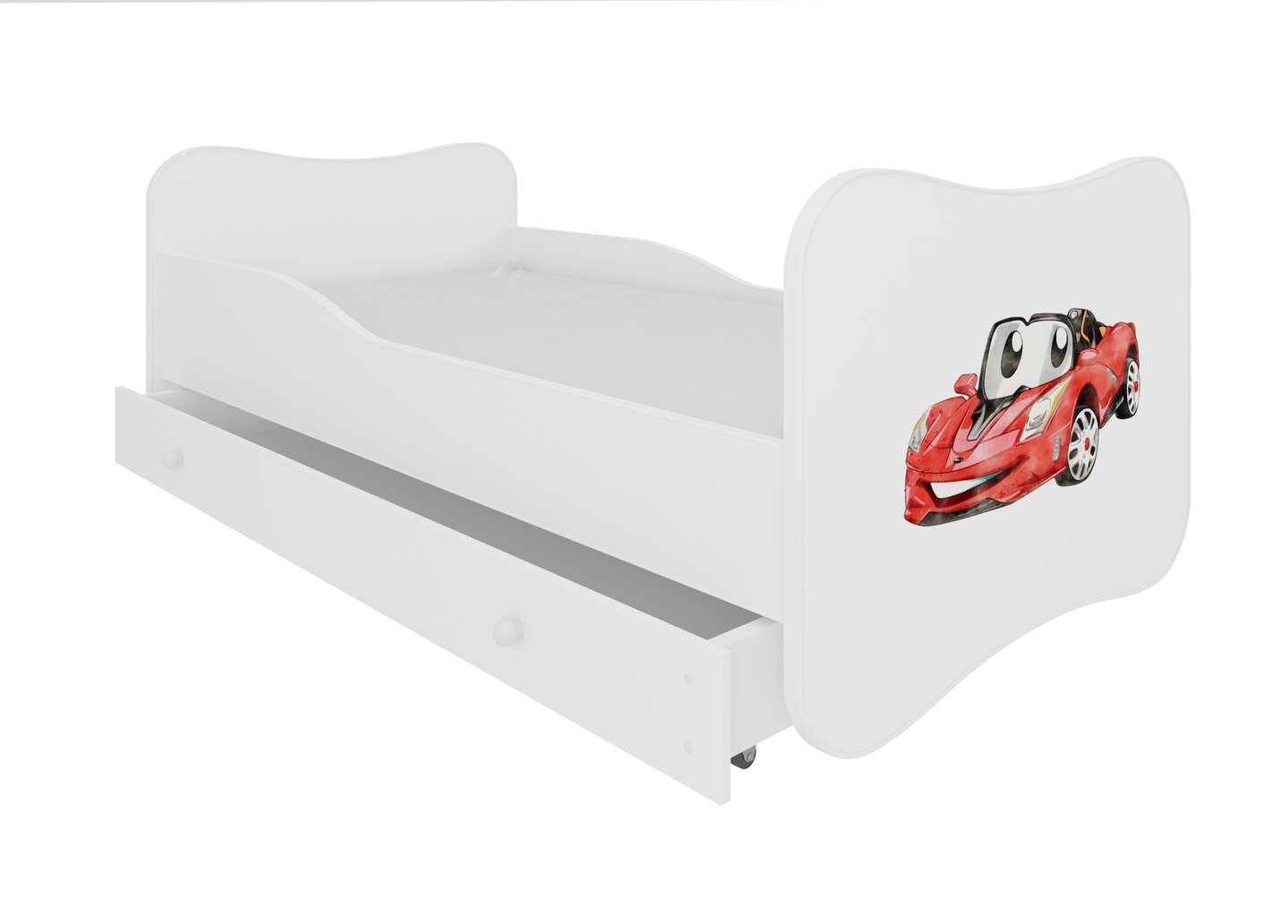 Voodi ADRK Furniture Gonzalo Red Car, 140x70 cm, valge hind ja info | Lastevoodid | kaup24.ee