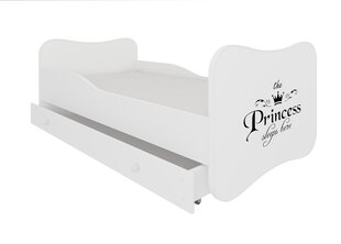 Voodi ADRK Furniture Gonzalo Princess Black, 140x70 cm, valge hind ja info | Lastevoodid | kaup24.ee