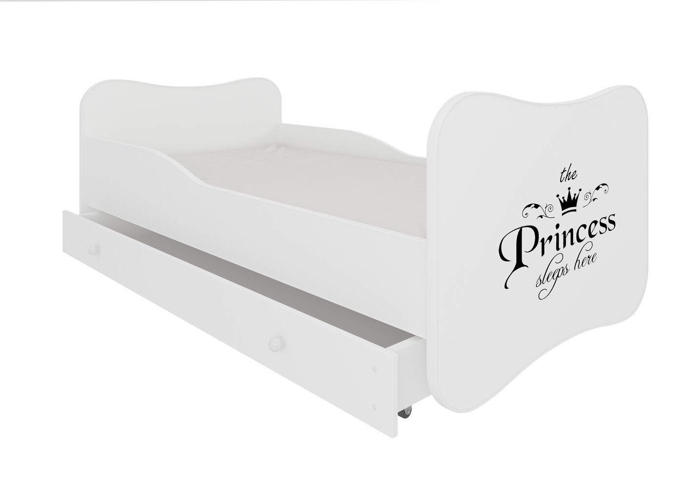 Voodi ADRK Furniture Gonzalo Princess Black, 140x70 cm, valge цена и информация | Lastevoodid | kaup24.ee