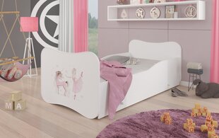 Кровать ADRK Furniture Gonzalo Ballerina with Unicorn, 140x70 см, белого цвета цена и информация | Детские кровати | kaup24.ee