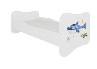 Voodi ADRK Furniture Gonzalo Sea Animals, 140x70 cm, valge цена и информация | Детские кровати | kaup24.ee