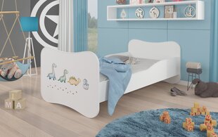 Voodi ADRK Furniture Gonzalo Dinosaurs, 140x70 cm, valge цена и информация | Детские кровати | kaup24.ee
