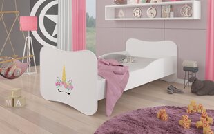 Voodi ADRK Furniture Gonzalo Unicorn, 140x70 cm, valge hind ja info | Lastevoodid | kaup24.ee