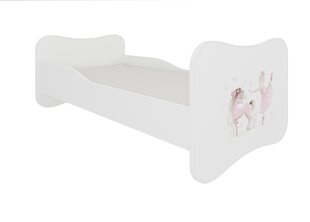 Voodi ADRK Furniture Gonzalo Ballerina with Unicorn, 140x70 cm, valge hind ja info | Lastevoodid | kaup24.ee