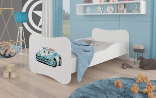 Кровать ADRK Furniture Gonzalo Police Car, 160x80 см, белый цвет цена и информация | Детские кровати | kaup24.ee