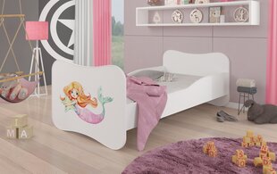 Voodi ADRK Furniture Gonzalo Mermaid with a Star, 160x80 cm, valge цена и информация | Детские кровати | kaup24.ee