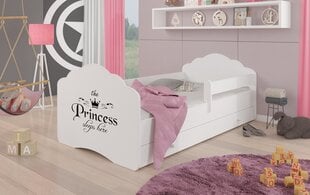 Кровать ADRK Furniture Casimo Barrier Princess Black, белый цвет цена и информация | Детские кровати | kaup24.ee