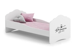 Кровать ADRK Furniture Casimo Barrier Princess Black, белый цвет цена и информация | Детские кровати | kaup24.ee