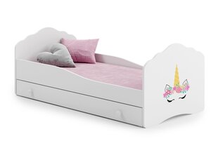 Voodi ADRK Furniture Casimo Unicorn, valge цена и информация | Детские кровати | kaup24.ee