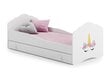 Voodi ADRK Furniture Casimo Unicorn, valge hind ja info | Lastevoodid | kaup24.ee