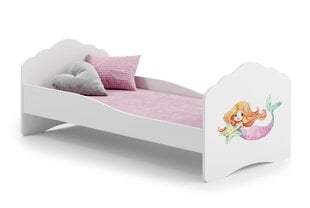 Voodi ADRK Furniture Casimo Barrier Mermaid with a Star, valge цена и информация | Детские кровати | kaup24.ee