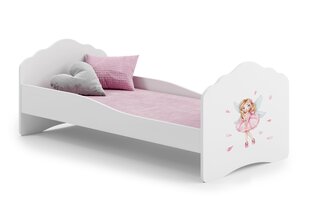 Кровать ADRK Furniture Casimo Barrier Girl with Wings, белый цвет цена и информация | Детские кровати | kaup24.ee