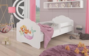 Voodi ADRK Furniture Casimo Barrier Mermaid with a Star, 160x80 cm, valge цена и информация | Детские кровати | kaup24.ee