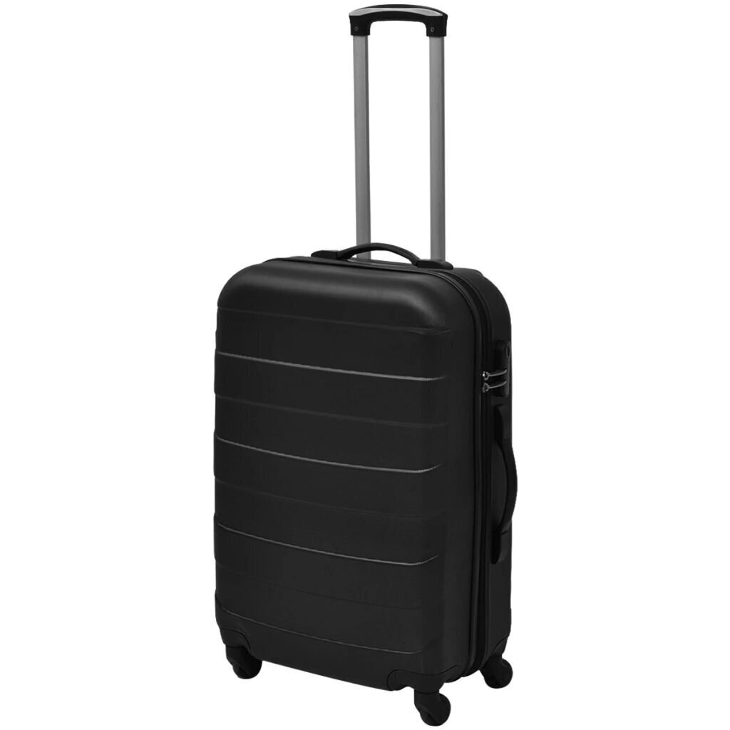 vidaXLi kolmeosaline kõvakattega kohvrite komplekt must hind ja info | Kohvrid, reisikotid | kaup24.ee