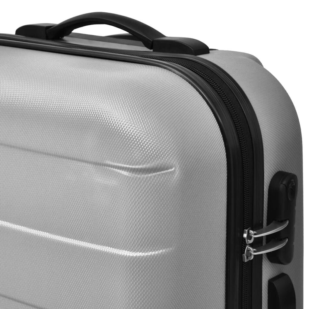 vidaXLi kolmeosaline kõvakattega kohvrite komplekt hõbedane hind ja info | Kohvrid, reisikotid | kaup24.ee