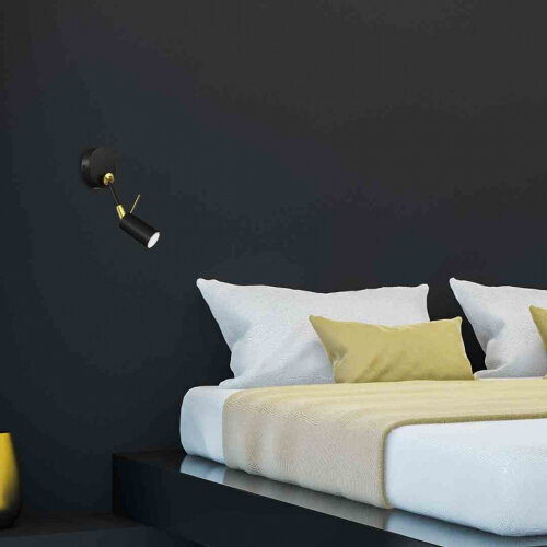 Milagro Wall lamp IRIS Black / Gold 1x mini GU10 hind ja info | Seinavalgustid | kaup24.ee