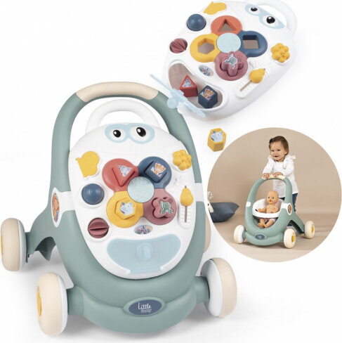 Smoby Little Walker 3in1 Pusher Interactive Stroller hind ja info | Imikute mänguasjad | kaup24.ee