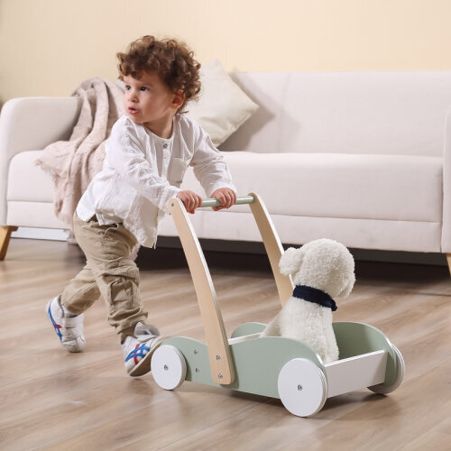 Viga Toys Viga PolarB Wooden Stroller 2in1 Walker Pusher hind ja info | Imikute mänguasjad | kaup24.ee