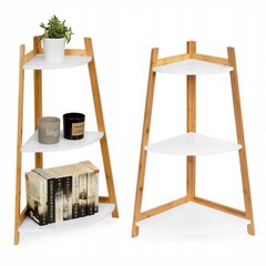 Modernhome Corner bamboo bookcase with 3 shelves цена и информация | Полки | kaup24.ee