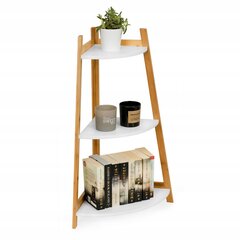 Modernhome Corner bamboo bookcase with 3 shelves hind ja info | Riiulid | kaup24.ee