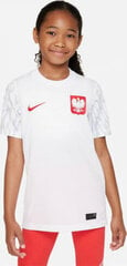 Nike T-shirt Nike Poland Football Top Home Jr DN0875 100 DN0875100 цена и информация | Рубашки для девочек | kaup24.ee