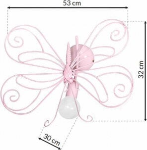 Milagro Wall lamp BUTTERFLY 2 PINK 1xE27 hind ja info | Lastetoa valgustid | kaup24.ee