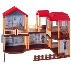 Dollhouse villa red roof lighting цена и информация | Игрушки для девочек | kaup24.ee