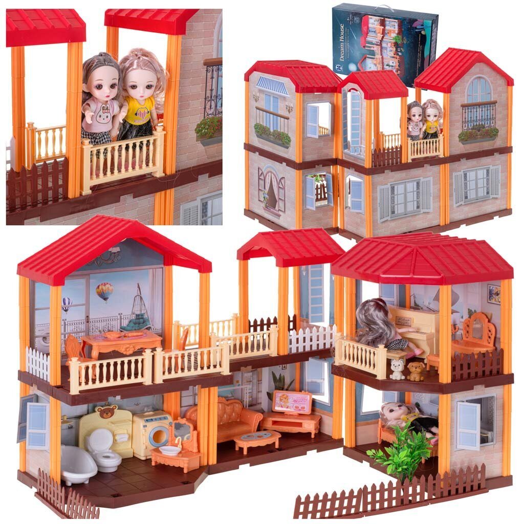 Dollhouse villa red roof lighting hind ja info | Tüdrukute mänguasjad | kaup24.ee