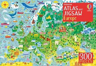 Usborne Atlas and Jigsaw Europe UK 2018 hind ja info | Väikelaste raamatud | kaup24.ee