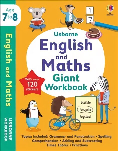 Usborne English and Maths Giant Workbook 7-8 hind ja info | Väikelaste raamatud | kaup24.ee