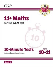 11plus CEM 10-Minute Tests: Maths - Ages 10-11 Book 2 (with Online Edition) hind ja info | Noortekirjandus | kaup24.ee