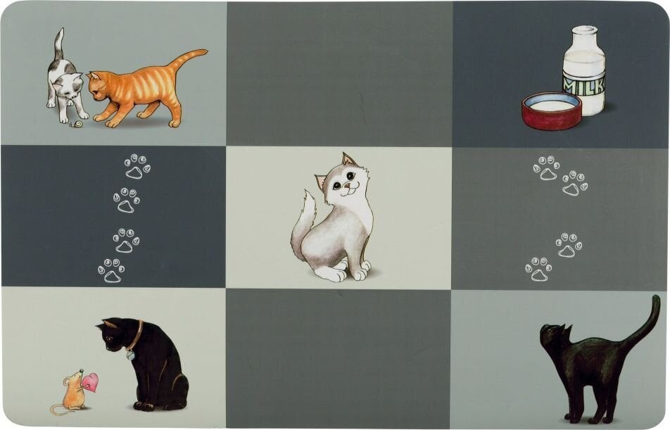 Trixie Patchwork Cat kausi matt, 44x28 cm, hall цена и информация | Toidukausid loomadele | kaup24.ee