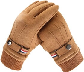 Мужские зимние перчатки KR48, коричневые цена и информация | Мужские шарфы, шапки, перчатки | kaup24.ee