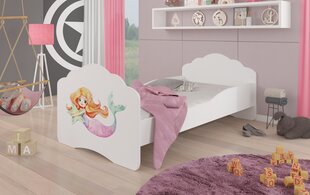Voodi ADRK Furniture Casimo Mermaid with a Star, 160x80 cm, valge цена и информация | Детские кровати | kaup24.ee
