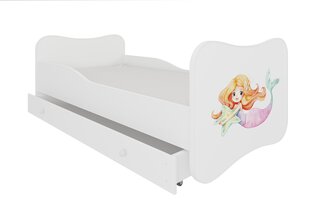 Кровать ADRK Furniture Gonzalo Mermaid with a Star, 140x70 см, белая цена и информация | Детские кровати | kaup24.ee