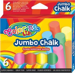 Цветные мелки JUMBO Colorino Kids, 6 цветов цена и информация | Принадлежности для рисования, лепки | kaup24.ee