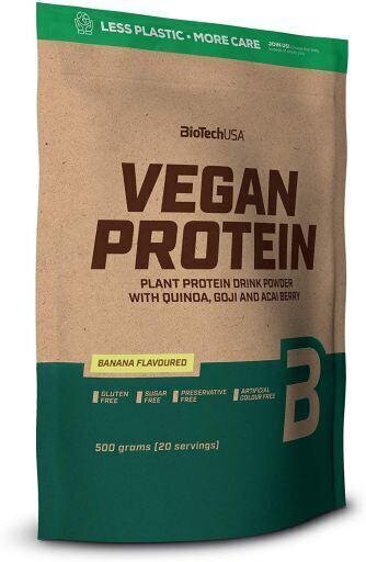 Biotech Vegan Protein 500 g., banaani maitsega цена и информация | Proteiin | kaup24.ee