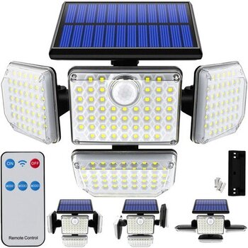 LED kohtvalgusti päikesepatarei ja liikumisanduriga, 171 led hind ja info | Aia- ja õuevalgustid | kaup24.ee