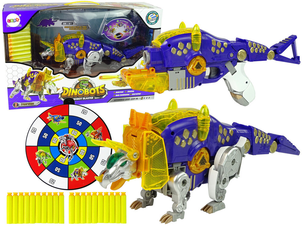 Transformeeruv dinosaurus Dinobots 2in1 koos tulistamise funktsiooniga, lilla hind ja info | Poiste mänguasjad | kaup24.ee
