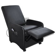 Складное массажное кресло, искусственная кожа, чёрное цена и информация | Кресла | kaup24.ee