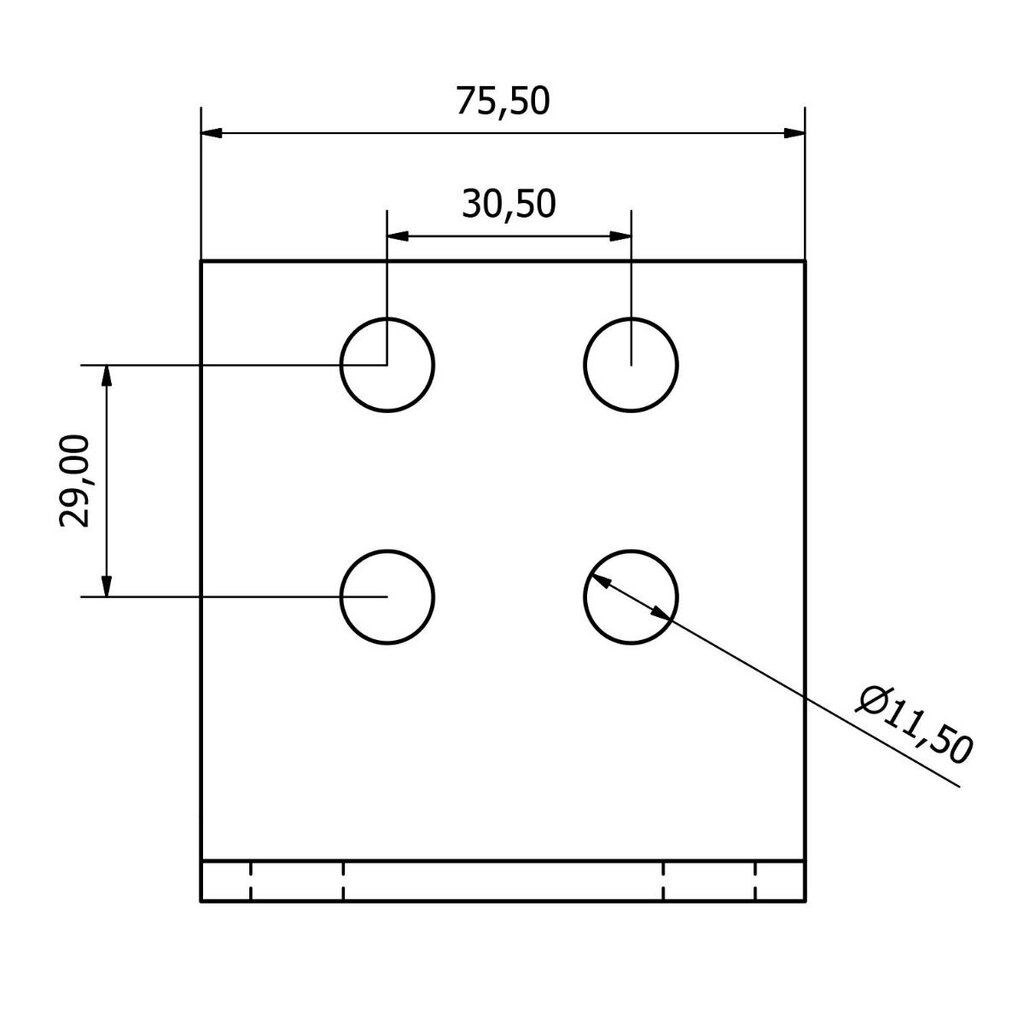 Nurgakinnitus 75x80x80mm jaoks trossiratta hind ja info | Kütte- ja ventilatsiooni tarvikud jne. | kaup24.ee