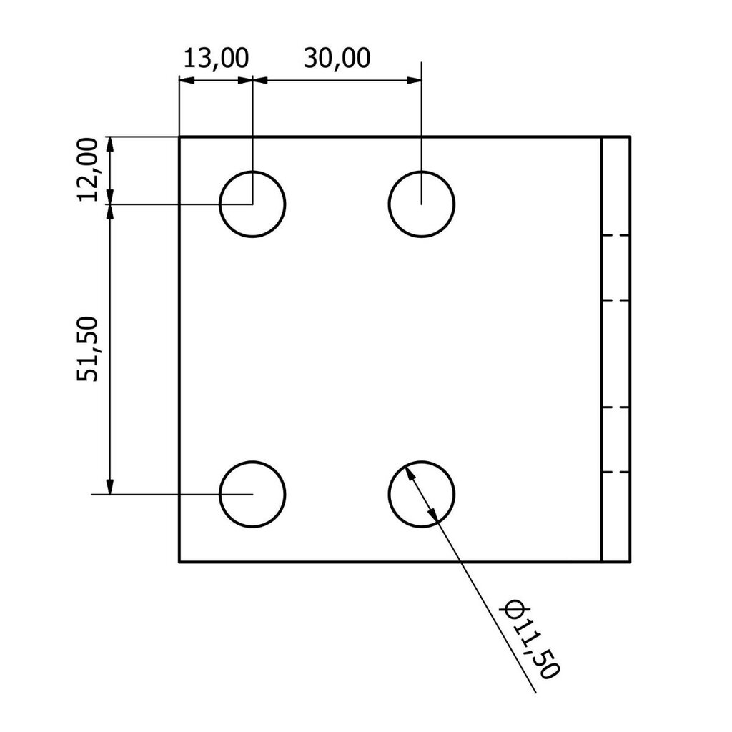 Nurgakinnitus 75x80x80mm jaoks trossiratta hind ja info | Kütte- ja ventilatsiooni tarvikud jne. | kaup24.ee