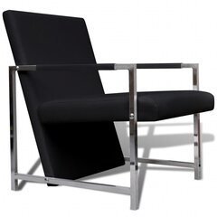 Кресло кубической формы с хромированными ножками, черное цена и информация | Кресла в гостиную | kaup24.ee