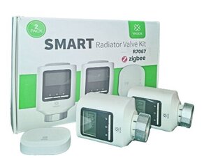 Radiaatori termoventiilide komplekt ZigBee Tuya, 2 x pead + ZigBee - WiFi sild (Bridge), Woox цена и информация | Нагревательные коврики для пола и зеркал | kaup24.ee