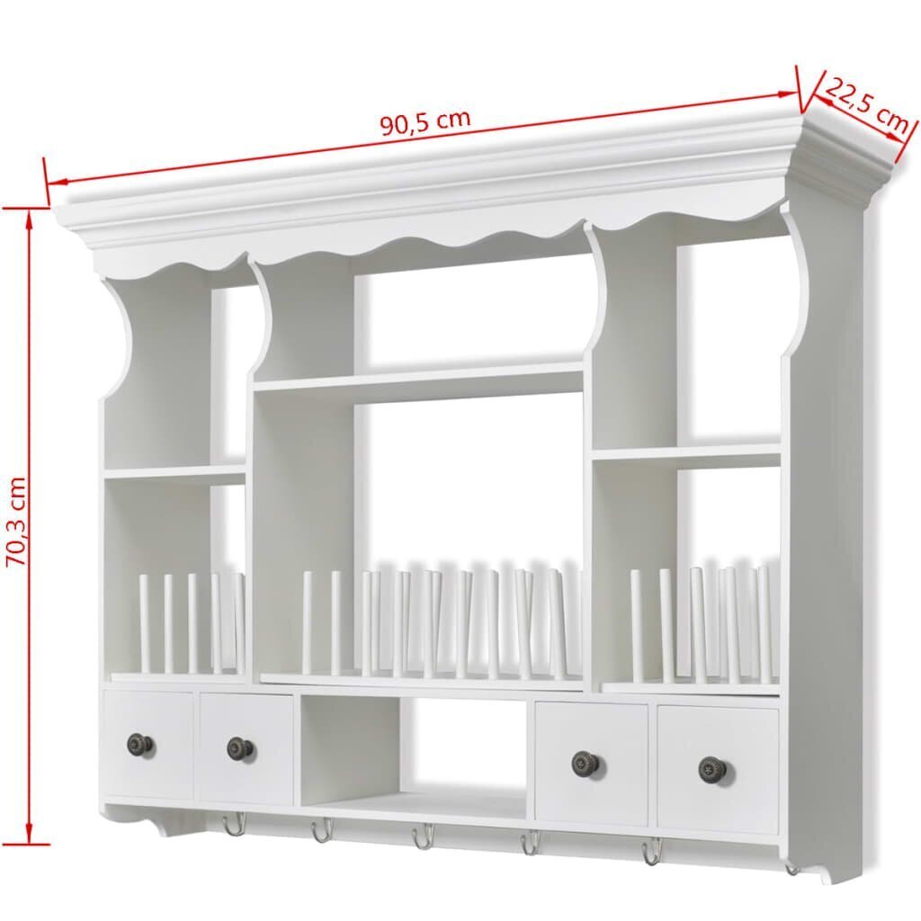 vidaXL köögi seinakapp, valge цена и информация | Köögikapid | kaup24.ee